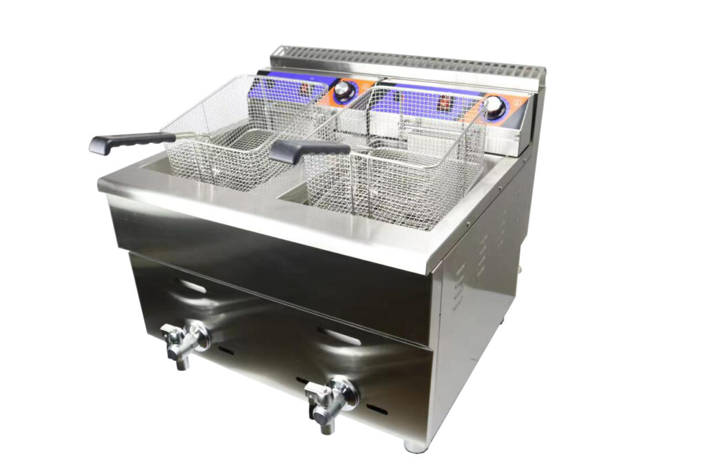 Commercial stainless steel double tank gas deep fryer - Fryer - 1