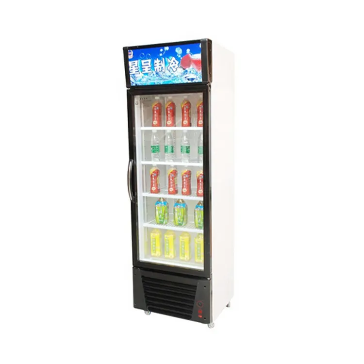 Single door beverage display fridge beverage display cabinet cooler supermarket beverage beer display