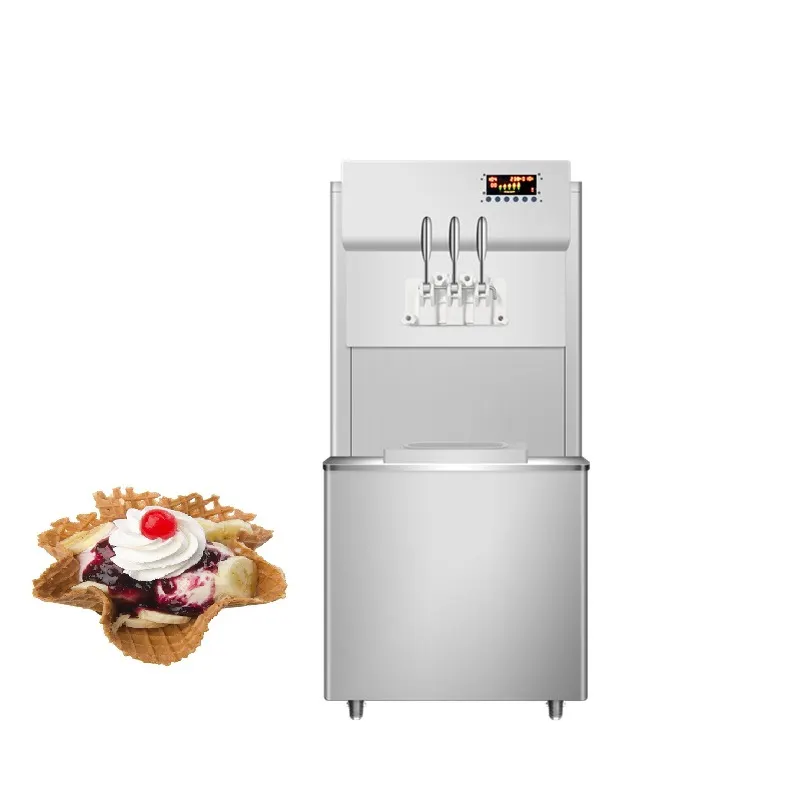 Commercial machine ice cream maker automatic ice cream machine 3 flavors soft ice cream machine stainless steel