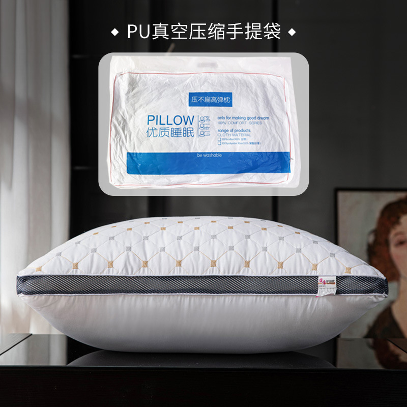 High rebound feather silk cotton hotel pillow core wholesale - Hotel supplies - 4